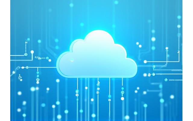 Cloud computing icons connected by lines, representing cloud infrastructure management for AWS, Azure, GCP.